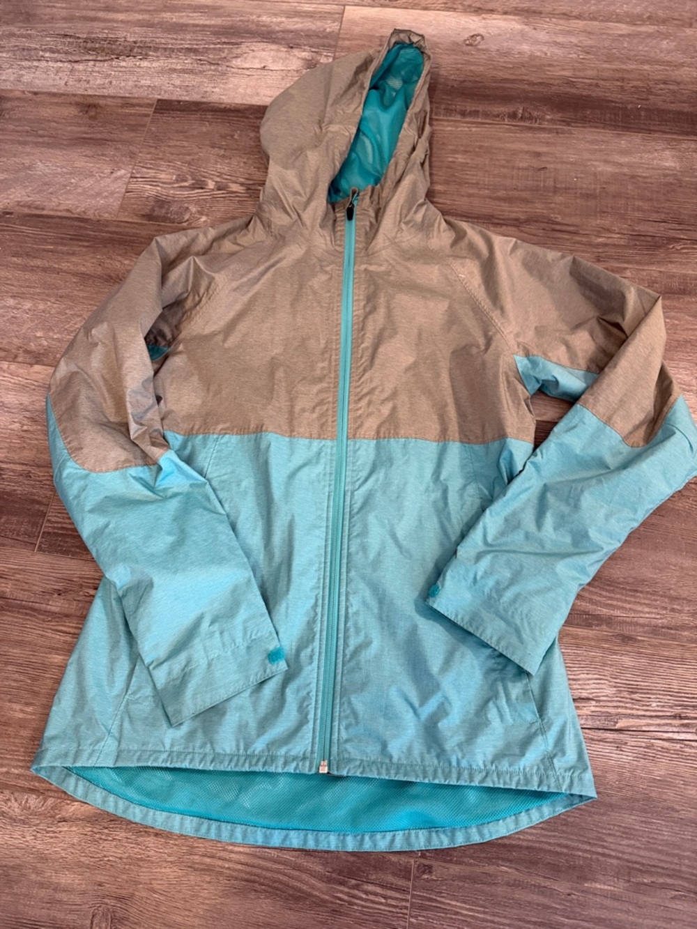 Burton Two-Tone Gray and Teal Raincoat